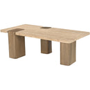  Meridian Ravenna Natural Genuine Travertine and Oak Wood Coffee Table IMAGE 6