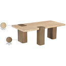  Meridian Ravenna Natural Genuine Travertine and Oak Wood Coffee Table IMAGE 9