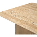  Meridian Ravenna Natural Genuine Travertine and Oak Wood End / Side Table IMAGE 7