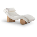  Meridian Marcella Cream Fabric Upholstered Chaise Lounge IMAGE 1