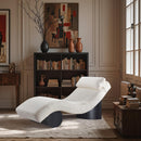  Manufacturer Color_Cream -- Marcella Cream Fabric Upholstered Chaise Lounge IMAGE 2