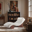  Manufacturer Color_Cream -- Marcella Cream Fabric Upholstered Chaise Lounge IMAGE 2