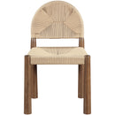  Meridian Bohemia Beige Woven Seagrass Cord And Solid Wood Dining Chair IMAGE 3