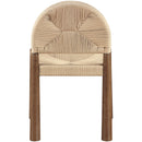 Meridian Bohemia Beige Woven Seagrass Cord And Solid Wood Dining Chair IMAGE 5