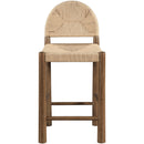  Meridian Bohemia Beige Woven Seagrass Cord And Solid Wood Counter Stool IMAGE 3