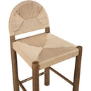  Meridian Bohemia Beige Woven Seagrass Cord And Solid Wood Counter Stool IMAGE 6