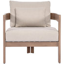  Meridian Newport Beige Water Resistant Fabric Upholstered Outdoor Patio Chair IMAGE 3