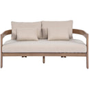  Meridian Newport 65" Beige Water Resistant Fabric Upholstered Outdoor Patio Loveseat IMAGE 3