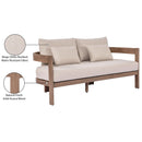  Meridian Newport 65" Beige Water Resistant Fabric Upholstered Outdoor Patio Loveseat IMAGE 9