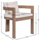 Meridian Newport Cream Water Resistant Fabric Upholstered Outdoor Patio Dining Chair IMAGE 10