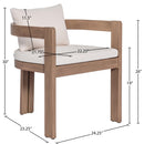  Meridian Newport Cream Water Resistant Fabric Upholstered Outdoor Patio Dining Chair IMAGE 10