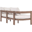  Meridian Newport 86.75" Cream Water Resistant Fabric Upholstered Outdoor Patio Sofa IMAGE 6
