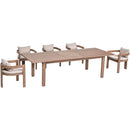  Meridian Newport 86.75" / 108" Natural Acacia Wood Outdoor Patio Dining Table IMAGE 10