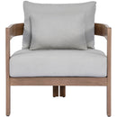  Meridian Newport Grey Water Resistant Fabric Upholstered Outdoor Patio Chair IMAGE 3