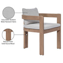 Meridian Newport Grey Water Resistant Fabric Upholstered Outdoor Patio Dining Chair IMAGE 11