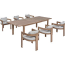  Meridian Newport Grey Water Resistant Fabric Upholstered Outdoor Patio Dining Chair IMAGE 7