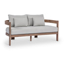  Meridian Newport 65" Grey Water Resistant Fabric Upholstered Outdoor Patio Loveseat IMAGE 1