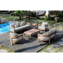  Meridian Newport 65" Grey Water Resistant Fabric Upholstered Outdoor Patio Loveseat IMAGE 2