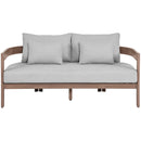  Meridian Newport 65" Grey Water Resistant Fabric Upholstered Outdoor Patio Loveseat IMAGE 3