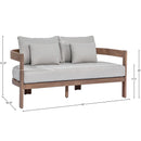 Meridian Newport 65" Grey Water Resistant Fabric Upholstered Outdoor Patio Loveseat IMAGE 8