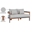  Meridian Newport 65" Grey Water Resistant Fabric Upholstered Outdoor Patio Loveseat IMAGE 9