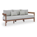  Meridian Newport 86.75" Grey Water Resistant Fabric Upholstered Outdoor Patio Sofa IMAGE 1