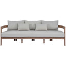  Meridian Newport 86.75" Grey Water Resistant Fabric Upholstered Outdoor Patio Sofa IMAGE 3