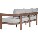  Meridian Newport 86.75" Grey Water Resistant Fabric Upholstered Outdoor Patio Sofa IMAGE 6