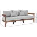  Meridian Newport 86.75" Grey Water Resistant Fabric Upholstered Outdoor Patio Sofa IMAGE 8