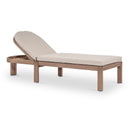  Meridian Newport Beige Water Resistant Fabric Upholstered Outdoor Patio Lounge Chair IMAGE 1