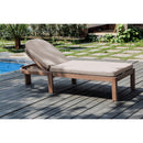  Meridian Newport Beige Water Resistant Fabric Upholstered Outdoor Patio Lounge Chair IMAGE 2
