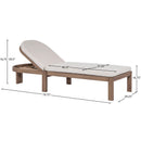 Meridian Newport Cream Water Resistant Fabric Upholstered Outdoor Patio Lounge Chair IMAGE 12