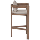  Meridian Newport Beige Water Resistant Fabric Upholstered Outdoor Patio Bar Stool IMAGE 4