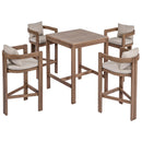  Meridian Newport Natural Acacia Wood Outdoor Patio Square Bar Table IMAGE 6