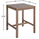  Meridian Newport Natural Acacia Wood Outdoor Patio Square Bar Table IMAGE 7