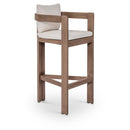  Meridian Newport Cream Water Resistant Fabric Upholstered Outdoor Patio Bar Stool IMAGE 1