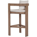  Meridian Newport Cream Water Resistant Fabric Upholstered Outdoor Patio Bar Stool IMAGE 6