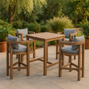  Meridian Newport Grey Water Resistant Fabric Upholstered Outdoor Patio Bar Stool IMAGE 2