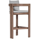  Meridian Newport Grey Water Resistant Fabric Upholstered Outdoor Patio Bar Stool IMAGE 6