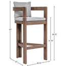  Meridian Newport Grey Water Resistant Fabric Upholstered Outdoor Patio Bar Stool IMAGE 8
