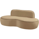  Meridian Swerve 77" Beige Velvet Upholstered Loveseat IMAGE 7