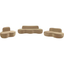  Meridian Swerve 101" Beige Velvet Upholstered Sofa IMAGE 17
