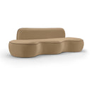  Meridian Swerve 101" Beige Velvet Upholstered Sofa IMAGE 1