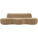  Meridian Swerve 101" Beige Velvet Upholstered Sofa IMAGE 3