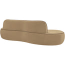  Meridian Swerve 101" Beige Velvet Upholstered Sofa IMAGE 6
