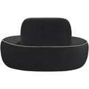  Meridian Swerve Black Velvet Upholstered Chair IMAGE 5