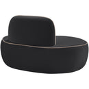  Meridian Swerve Black Velvet Upholstered Chair IMAGE 6