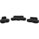  Meridian Swerve 77" Black Velvet Upholstered Loveseat IMAGE 11