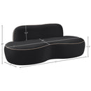 Meridian Swerve 77" Black Velvet Upholstered Loveseat IMAGE 13