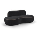  Meridian Swerve 77" Black Velvet Upholstered Loveseat IMAGE 1